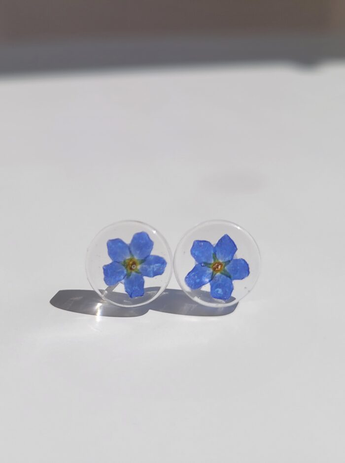 Náušnice: Pomněnkový květ (Plast)